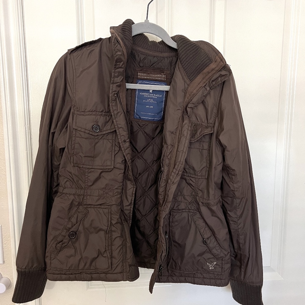American Eagle Dark Brown Puffer Jacket